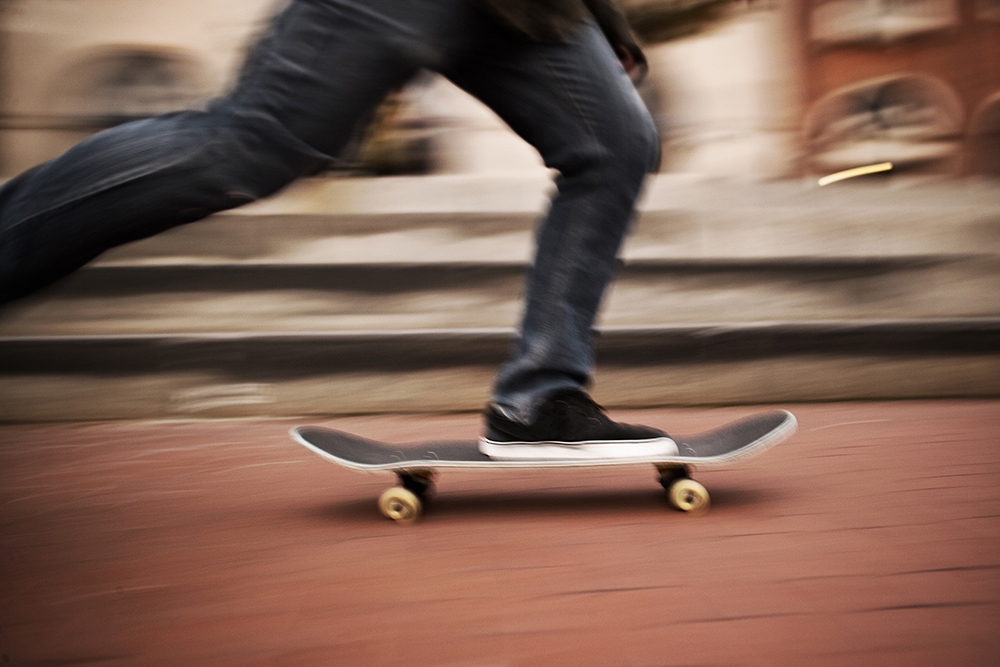 Bewegung fotografieren: Beine eines Skaters