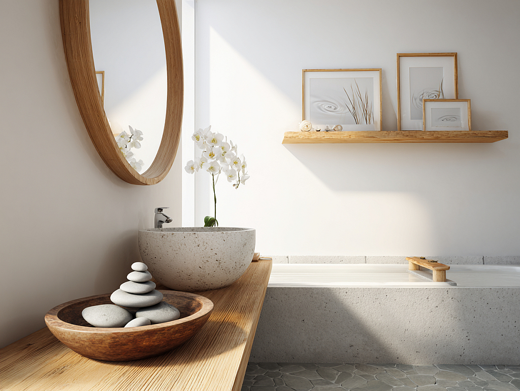 Badezimmer-Idee: Deko im Zen-Stil