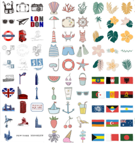 Cliparts für Urlaubsfotos Cliparts, Sommer-Urlaub, Fotobuch