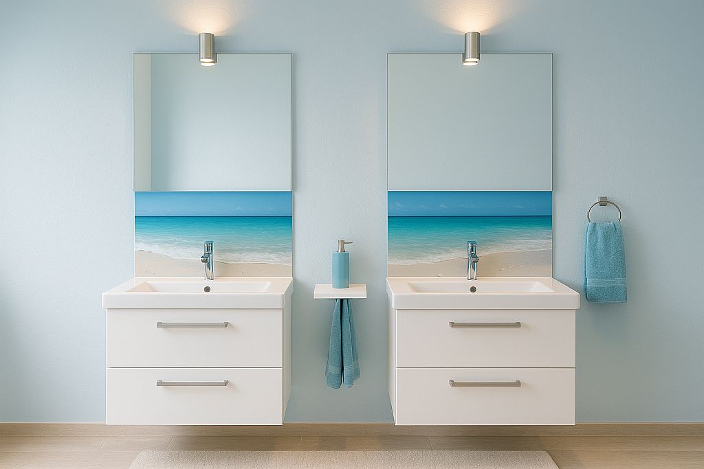 Badezimmer-Idee Acrylglas als Spritzschutz