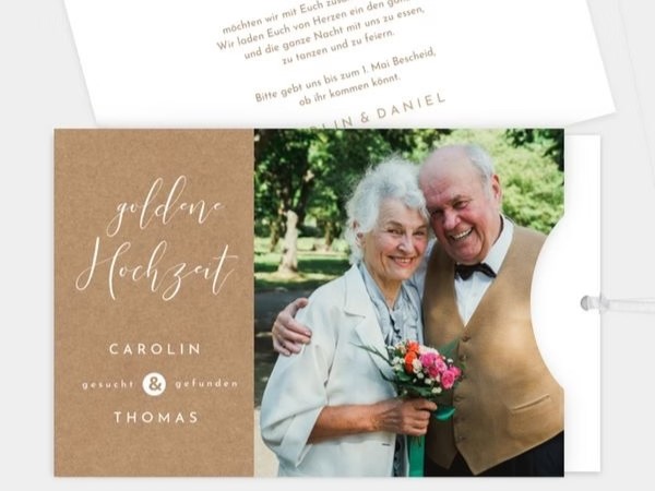 Beispiel einer Einladungskarte zur Goldenen Hochzeit