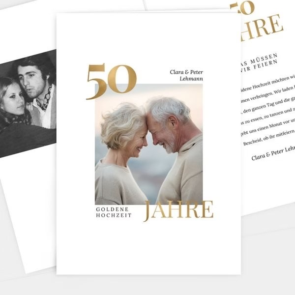 Einladungskarte zur Goldenen Hochzeit